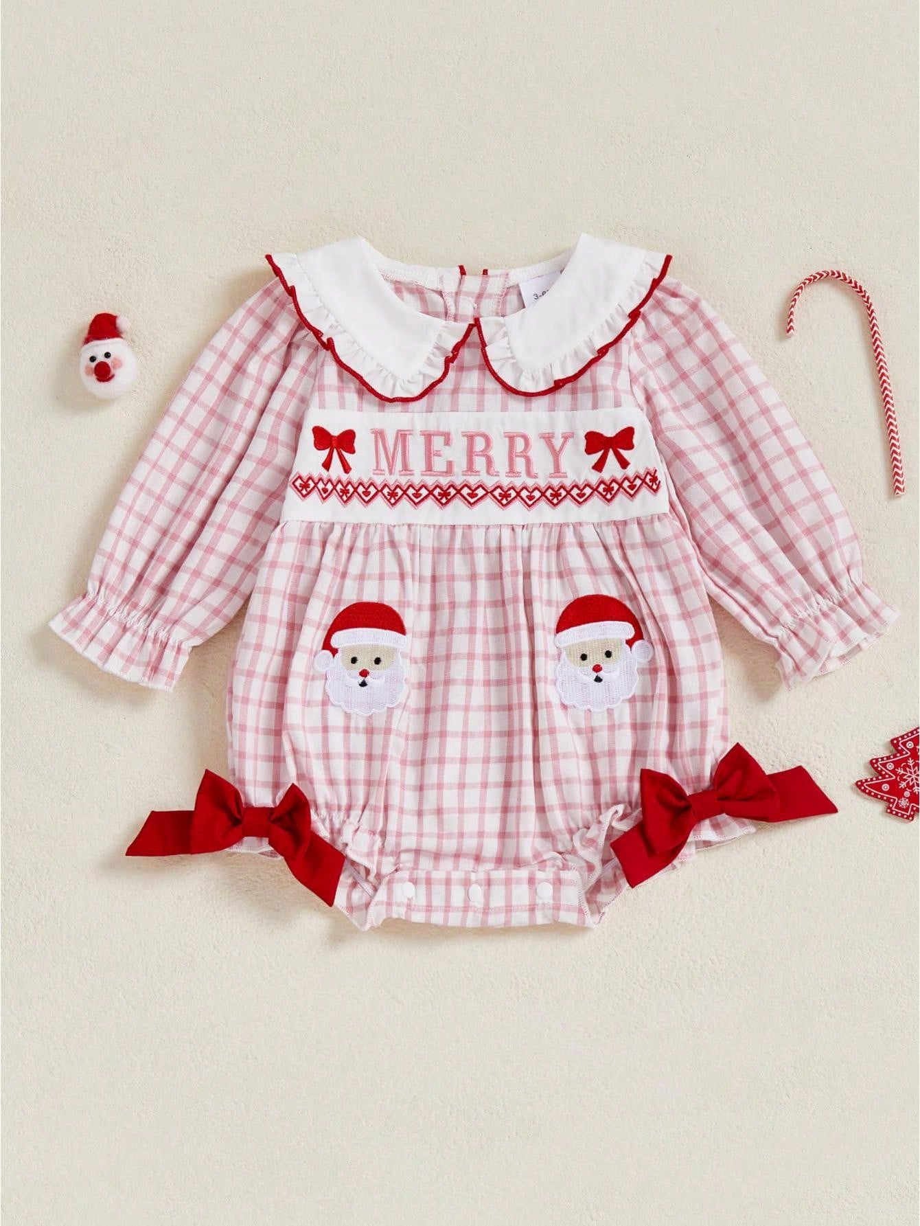 Baby Girl Football Outfit Smocked Bubble Romper Long Sleeve Cutest Football Fan Embroidery Striped Jumpsuit One Piece Fall Winter Clothes