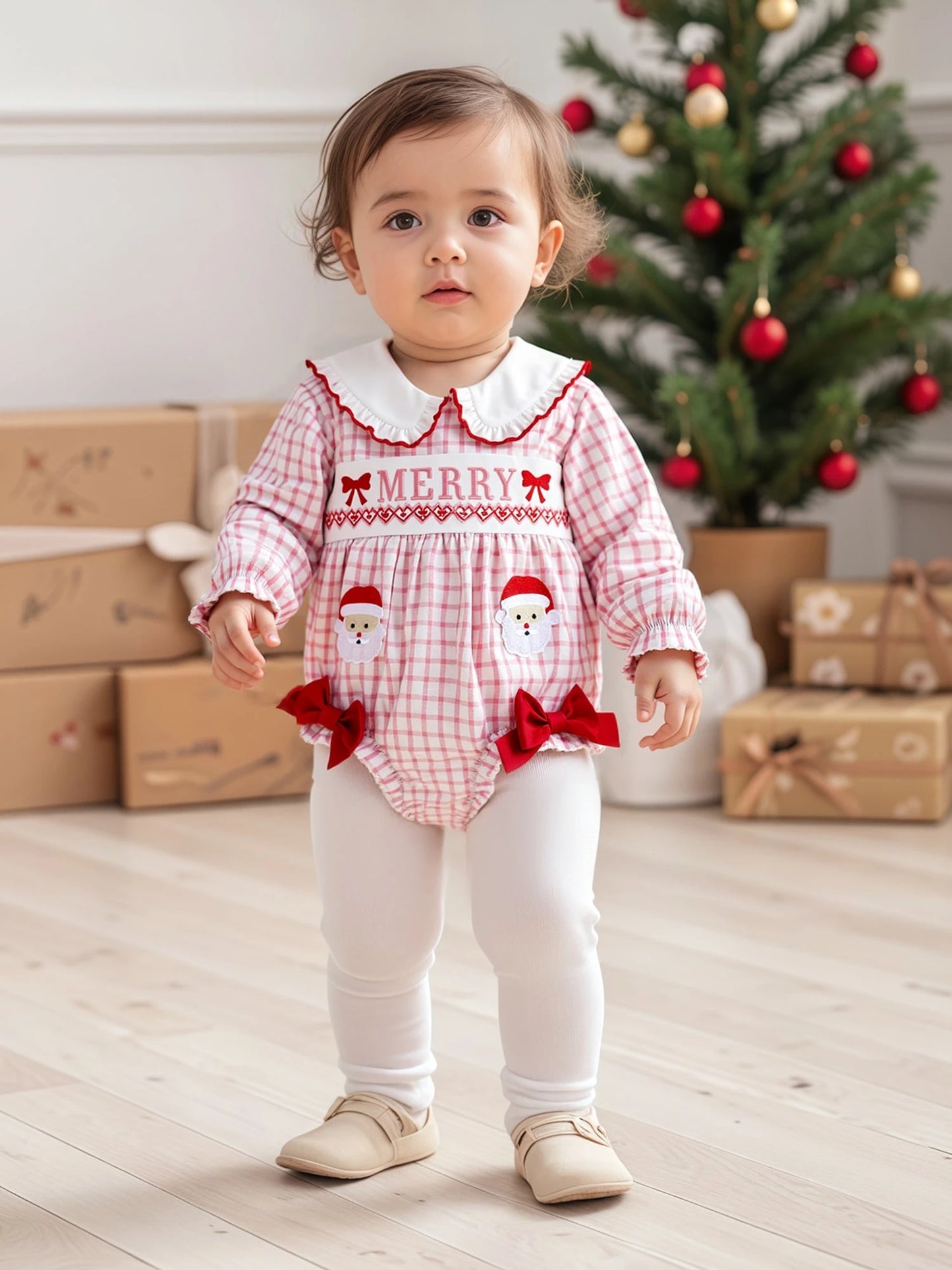 Baby Girl Football Outfit Smocked Bubble Romper Long Sleeve Cutest Football Fan Embroidery Striped Jumpsuit One Piece Fall Winter Clothes