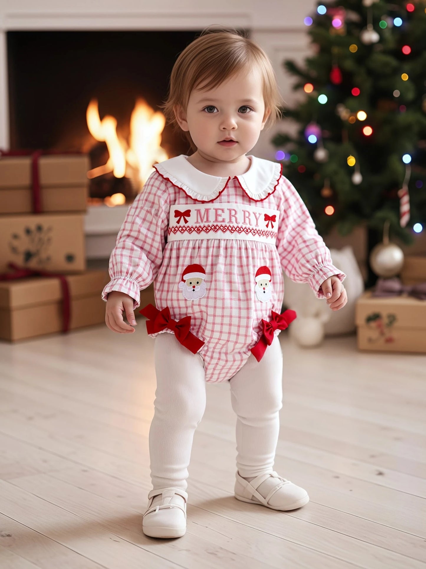 Baby Girl Football Outfit Smocked Bubble Romper Long Sleeve Cutest Football Fan Embroidery Striped Jumpsuit One Piece Fall Winter Clothes