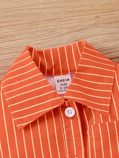 Baby Girl Vacation Casual Striped Jumpsuits