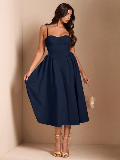 BAE Elegant Women's Sleeveless Long Puff Dress, Suitable For Daily Dates, Outings, Nightclubs, Parties, Autumn Season,Summer Dresses For Women,Dresses For Women Summer