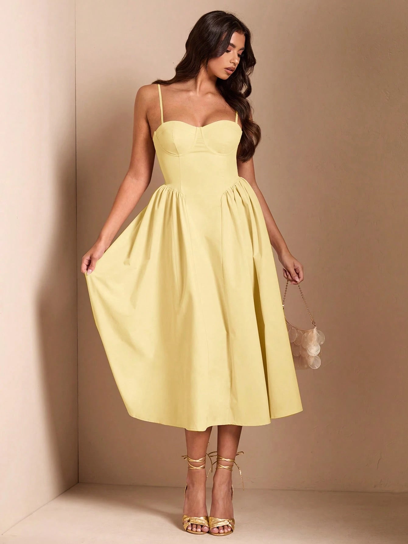 BAE Elegant Women's Sleeveless Long Puff Dress, Suitable For Daily Dates, Outings, Nightclubs, Parties, And Gatherings In Autumn,Summer Dresses For Women