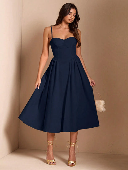 BAE Elegant Women's Sleeveless Long Puff Dress, Suitable For Daily Dates, Outings, Nightclubs, Parties, Autumn Season,Summer Dresses For Women,Dresses For Women Summer