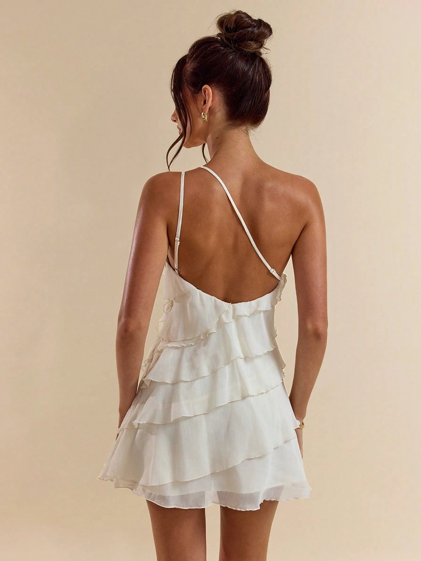 BAE Soft Pink Summer Cute Party Women's Layered Lotus Leaf Cake Mini Dress,Solid Color Beach Vacation Outfits,Night Out Club Cocktail Holiday Clothing