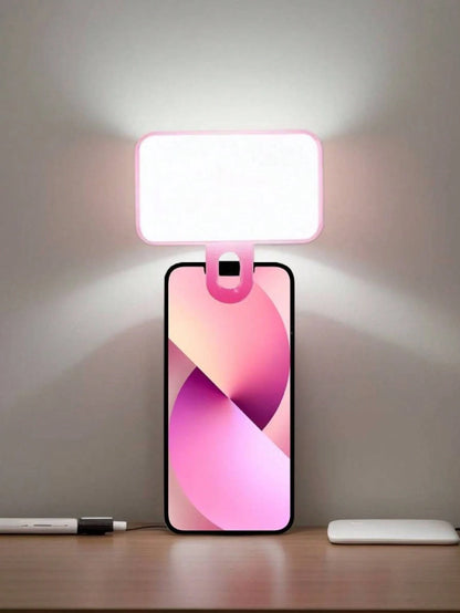 Baijun XU 1pc LED Selfie Light, 3 Lighting Modes, Portable Clip-On Fill Light, Suitable For Makeup, Live Streaming, Zoom Meetings, Rechargeable For Phone & Camera