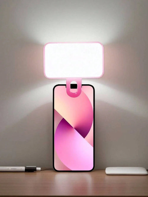 Baijun XU 1pc LED Selfie Light, 3 Lighting Modes, Portable Clip-On Fill Light, Suitable For Makeup, Live Streaming, Zoom Meetings, Rechargeable For Phone & Camera