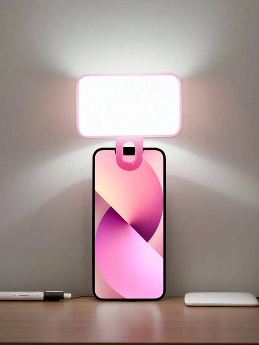 Baijun XU 1pc LED Selfie Light, 3 Lighting Modes, Portable Clip-On Fill Light, Suitable For Makeup, Live Streaming, Zoom Meetings, Rechargeable For Phone & Camera
