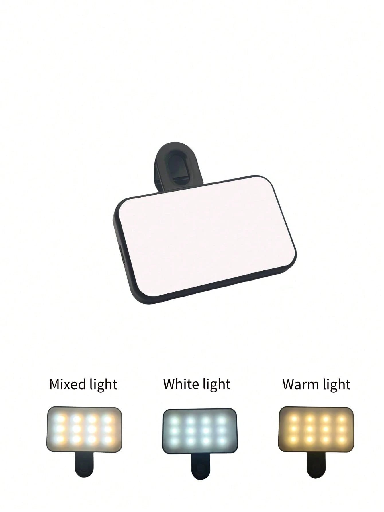 Baijun XU 1pc LED Selfie Light, 3 Lighting Modes, Portable Clip-On Fill Light, Suitable For Makeup, Live Streaming, Zoom Meetings, Rechargeable For Phone & Camera