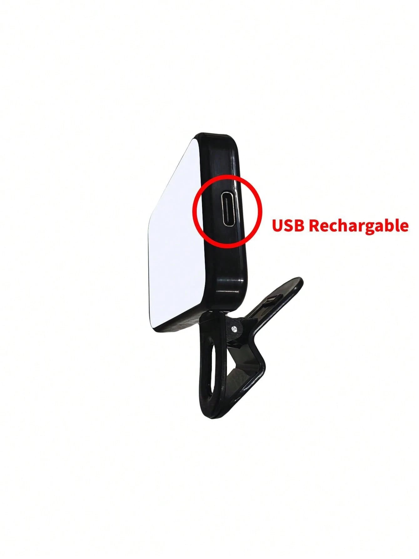 Baijun XU 1pc LED Selfie Light, 3 Lighting Modes, Portable Clip-On Fill Light, Suitable For Makeup, Live Streaming, Zoom Meetings, Rechargeable For Phone & Camera