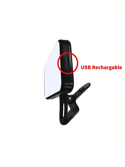 Baijun XU 1pc LED Selfie Light, 3 Lighting Modes, Portable Clip-On Fill Light, Suitable For Makeup, Live Streaming, Zoom Meetings, Rechargeable For Phone & Camera