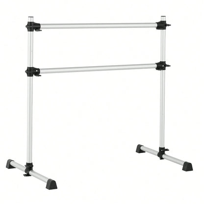 Ballet Barre, 4 Ft Aluminum Double Barre Bar For Home, Freestanding Portable Ballet Stretching Dance Bars, Height Adjustable Anti-Wobble Fitness Studio Equipment, For Pilates Balance Workout
