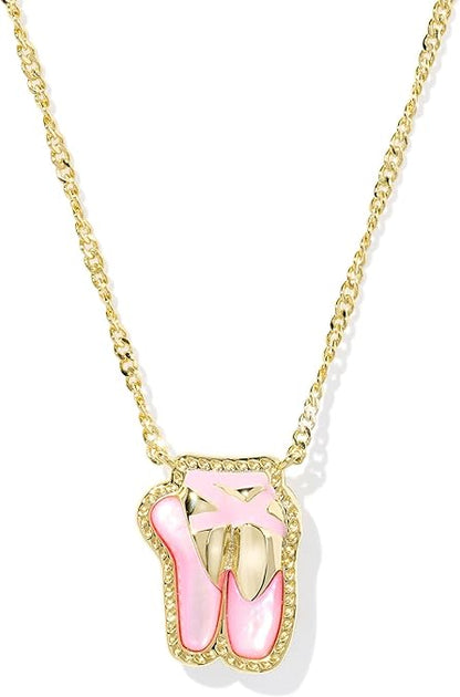Ballet Short Pendant Necklace Blush MOP Gold