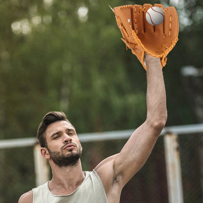 Baseball Glove PU Leather Thickened Catching Glove Infield Pitcher Training Gear For Beginners And Adults