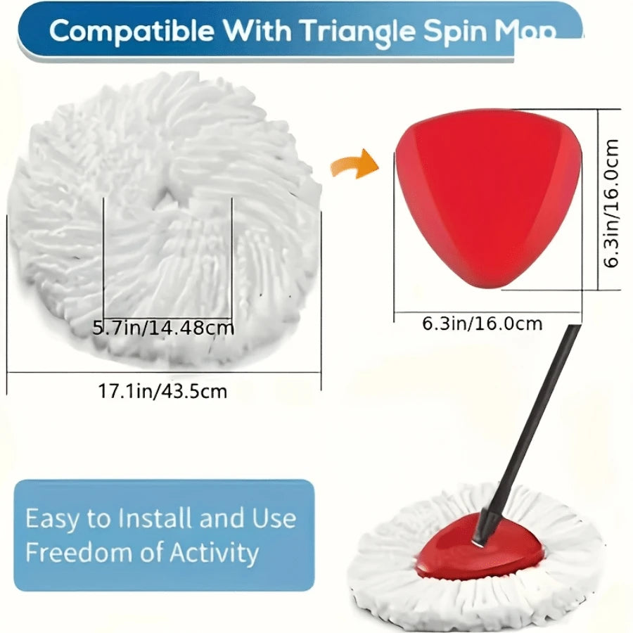 BDTGP Microfiber Mop Replacement Head, Washable And Durable Supplementary Cloth, 360 Degree Wet/Dry Use, Easy To Clean, No Need For Electricity, Household Cleaning Product