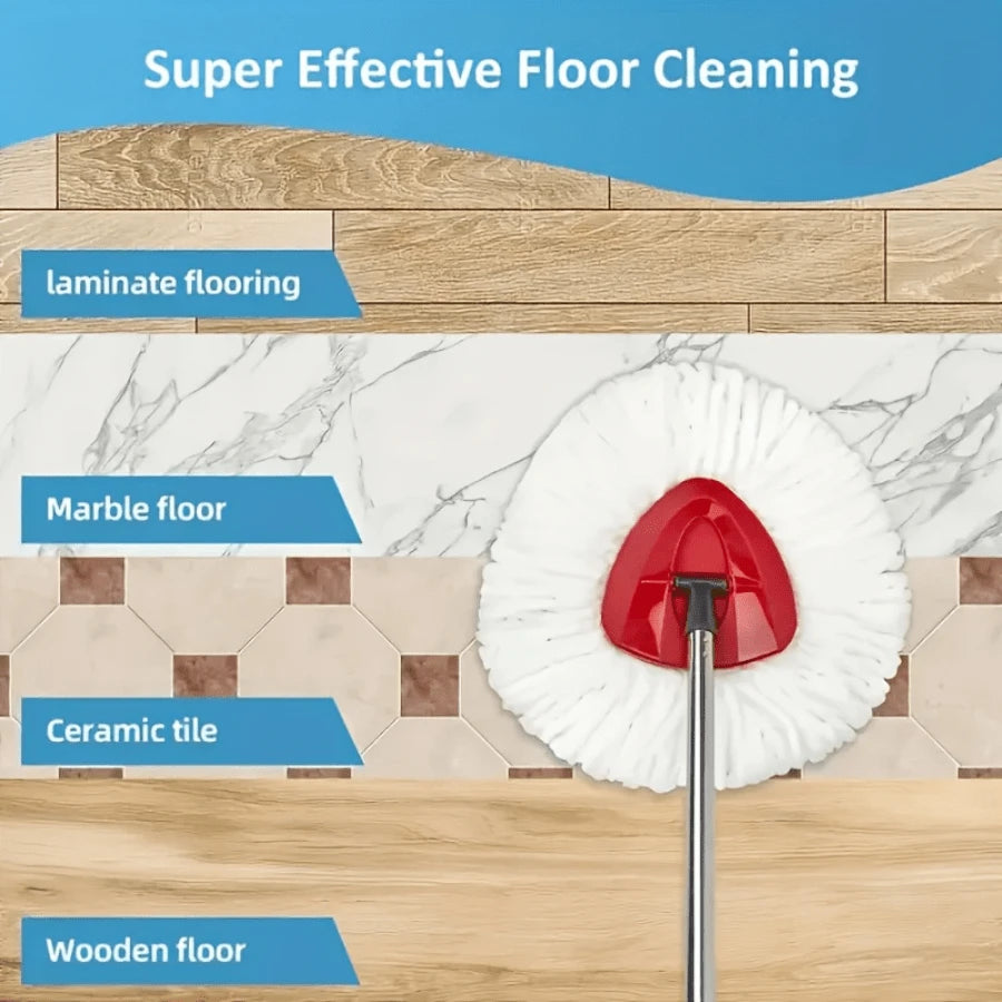 BDTGP Microfiber Mop Replacement Head, Washable And Durable Supplementary Cloth, 360 Degree Wet/Dry Use, Easy To Clean, No Need For Electricity, Household Cleaning Product