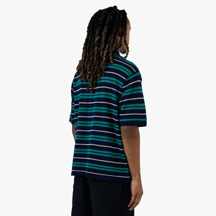 BEAMS 12 Gauge Mesh Polo Shirt / Navy