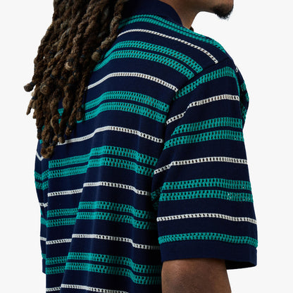 BEAMS 12 Gauge Mesh Polo Shirt / Navy
