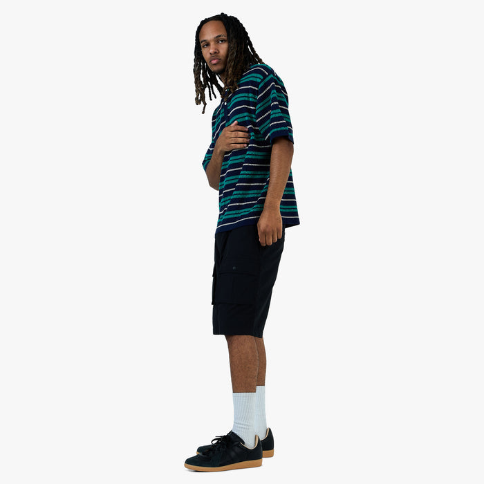 BEAMS 12 Gauge Mesh Polo Shirt / Navy