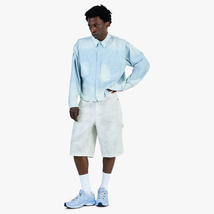 BEAMS Damage Chambray Shirt / Fade Blue