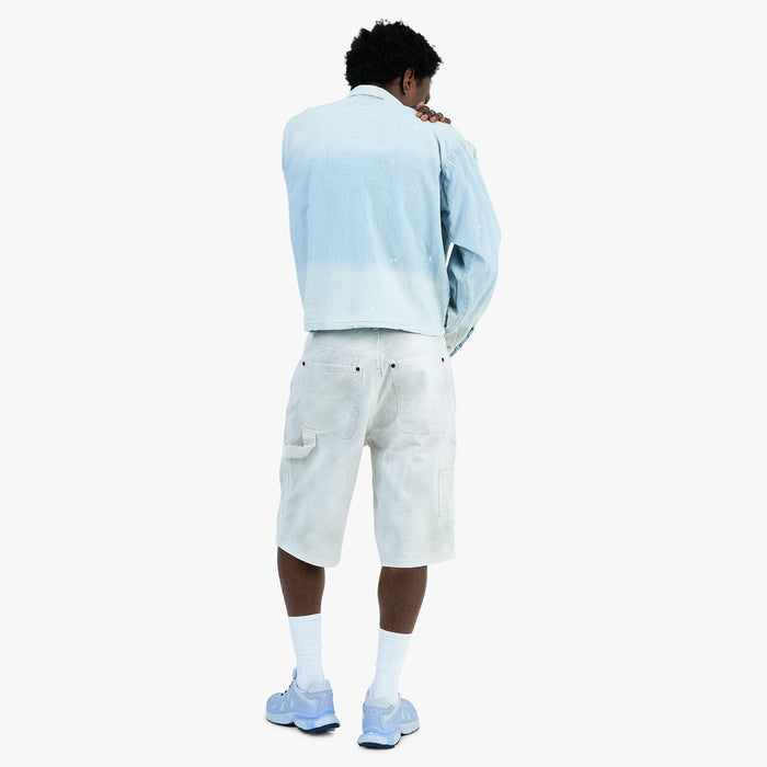 BEAMS Damage Chambray Shirt / Fade Blue