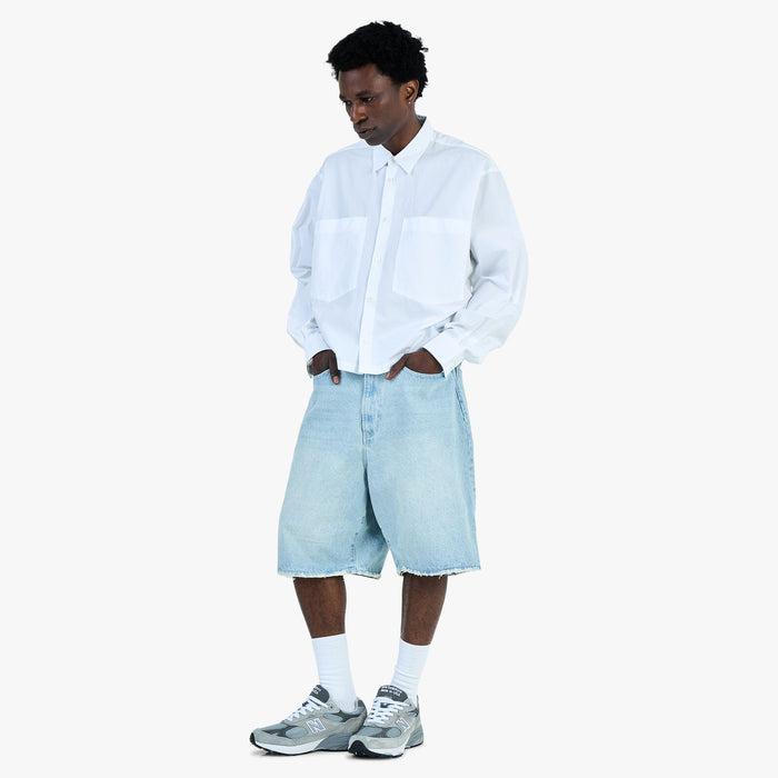 BEAMS Damage Denim Shorts / Ice Wash
