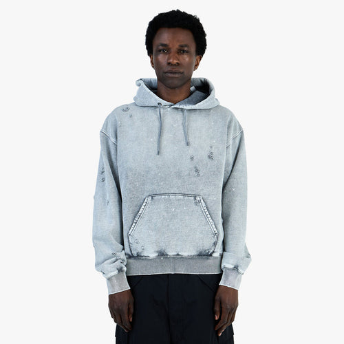 BEAMS Damage Short Hoodie / Fade Grey