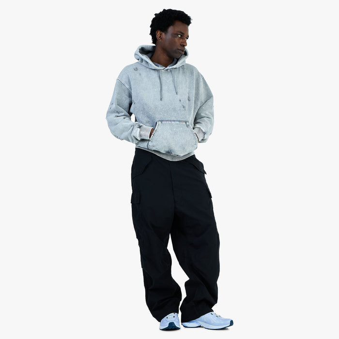 BEAMS Damage Short Hoodie / Fade Grey