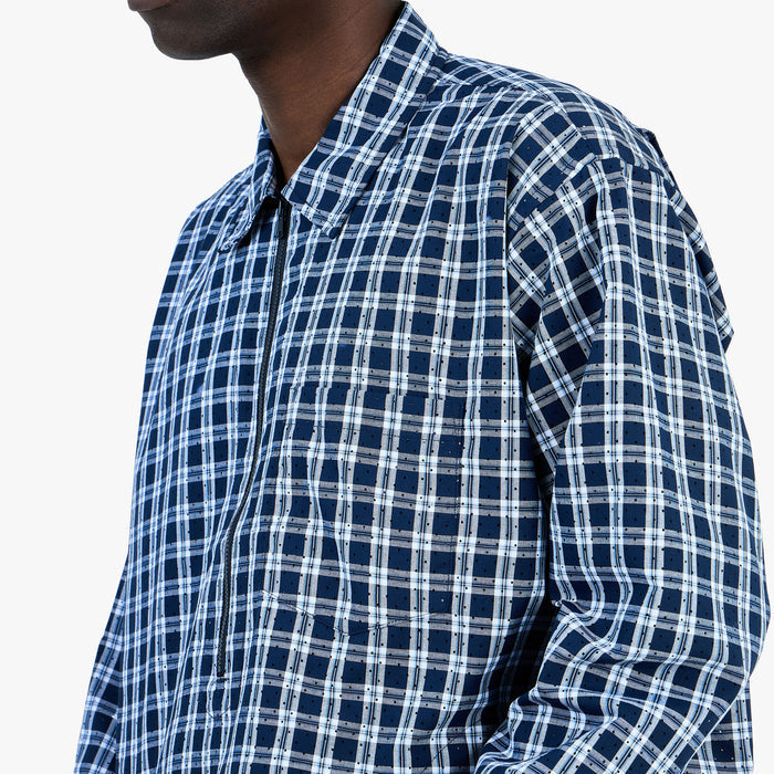 BEAMS Half-Zip Pullover Shirt / Blue