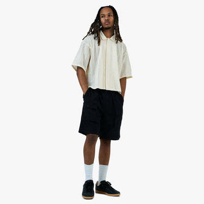 BEAMS Mesh Open Collar Shirt / Off White