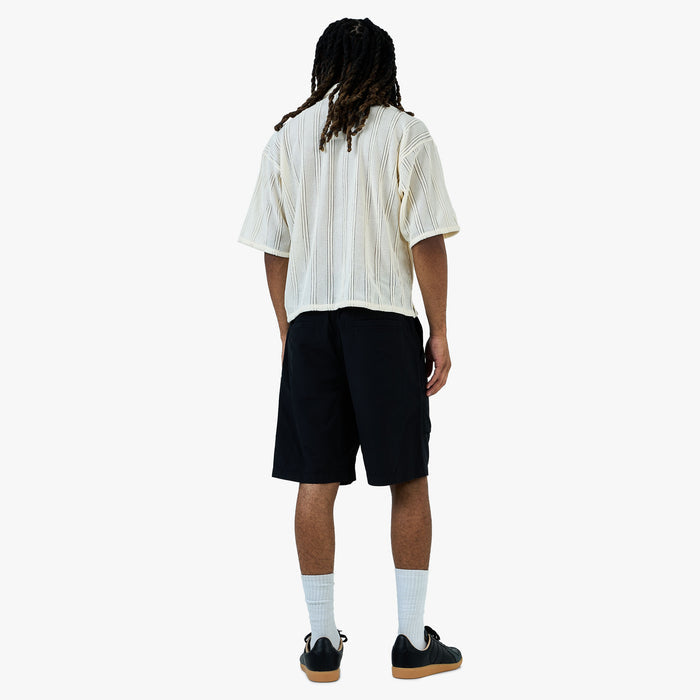 BEAMS Mesh Open Collar Shirt / Off White
