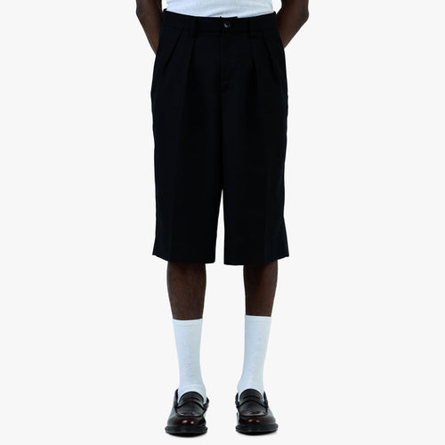 BEAMS Wide Short Slacks / Black