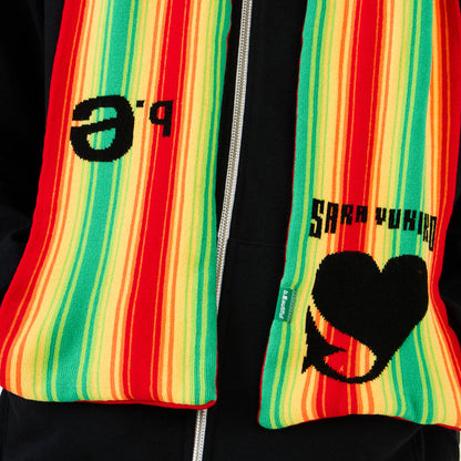 b.Eautiful x Sara Yukiko Infinity Knit Scarf Red / Rainbow