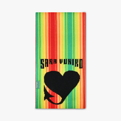 b.Eautiful x Sara Yukiko Infinity Knit Scarf Red / Rainbow