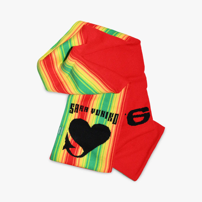 b.Eautiful x Sara Yukiko Infinity Knit Scarf Red / Rainbow