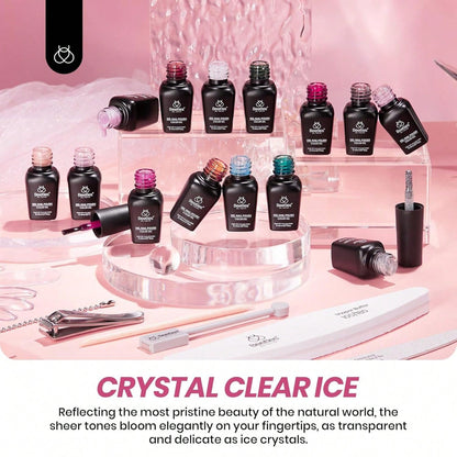 Beetles 36 Colors Gel Nail Polish Set, Pastel Jelly Pink Purple White Green Glitter Gel Kit With Base & Top Coat, Nail Tools, Soak Off UV Nail Art, Salon DIY Manicure Gift For Women