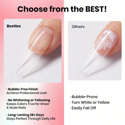 Beetles 3Pcs 10ML Super Strong Nail Glue For Press On Nails, Brush-On Glue For Acrylic Nails & Nail Tips, Quick-Dry, No UV Lamp Needed