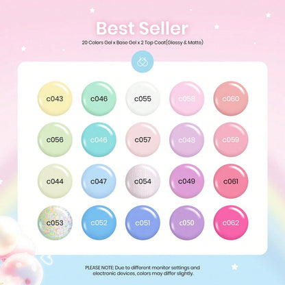 Beetles Spring Gel Polish Set- Fingertip Palette, 32 Colors Valentines Polish Set With Base Top Coat