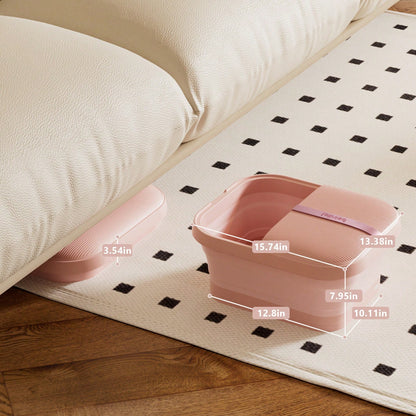 Beinilai Foot Spa Bathtub And Massager With Heater And Bubbles, Vibration And Red Light, Foot Bath With Six Rollers To Relax And Foot Soak Tub With Pumice Stone, Foldable