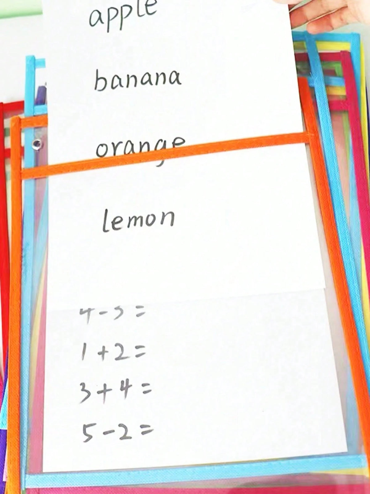 BELLKIDS 6/12 Pcs Transparent Double-Sided Erasable Whiteboard Bags With 8 Color Pens, Hanging Writing File Folder, Colorful Doodle And Drawing Bag, PVC Storage Pouch, Literacy Game, Interactive Props