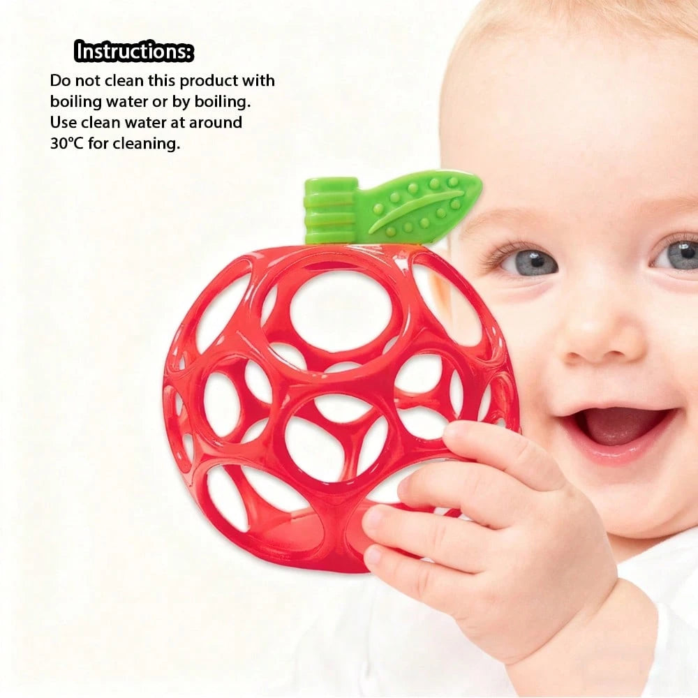 Best Newborn Gift: Soft Grip Ball Rattle- Fruit Shaped Design- Sensory Development Toy, Enhances Hand Grasping Ability