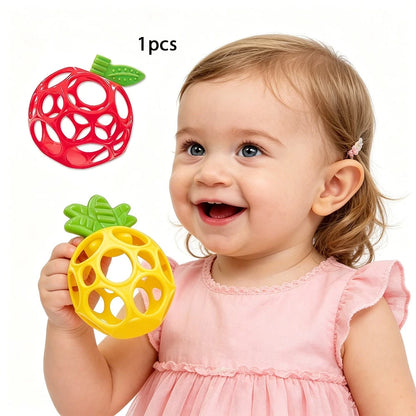 Best Newborn Gift: Soft Grip Ball Rattle- Fruit Shaped Design- Sensory Development Toy, Enhances Hand Grasping Ability