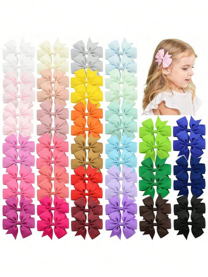 bilicaca 10/30/40/50pcs Cute Butterfly Shaped Hair Clips, Suitable For Children, Colorful And Fun Hair Accessories, All-Season Polyester Butterfly Hair Clips, Suitable For Casual Everyday Wear, Festiv
