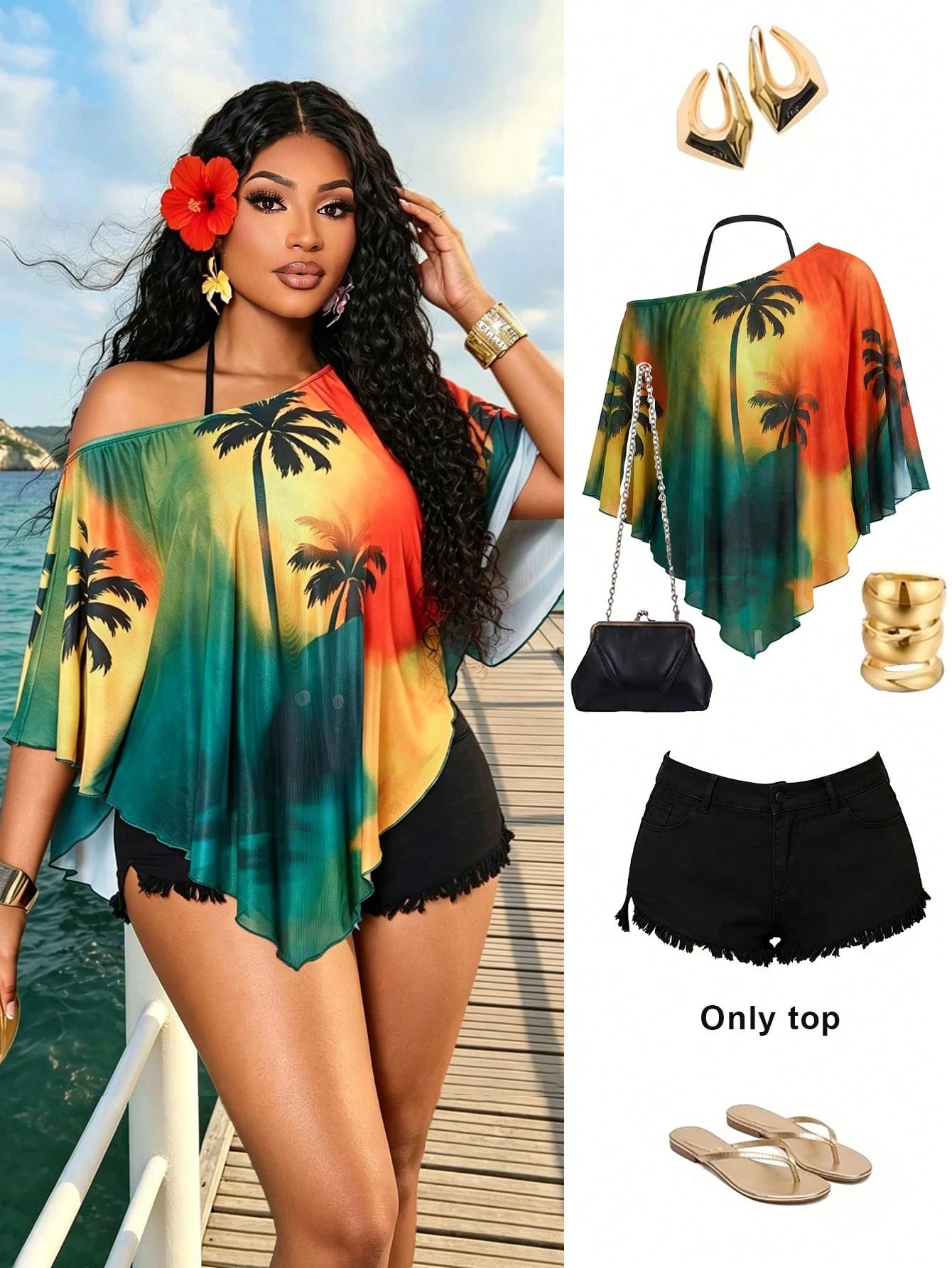 BIUBIU Fashion Plus Size Women's Zebra Print Mesh Top, Semi-Sheer Asymmetrical Collar Batwing Sleeve Asymmetrical Hem Vacation Brown Summer
