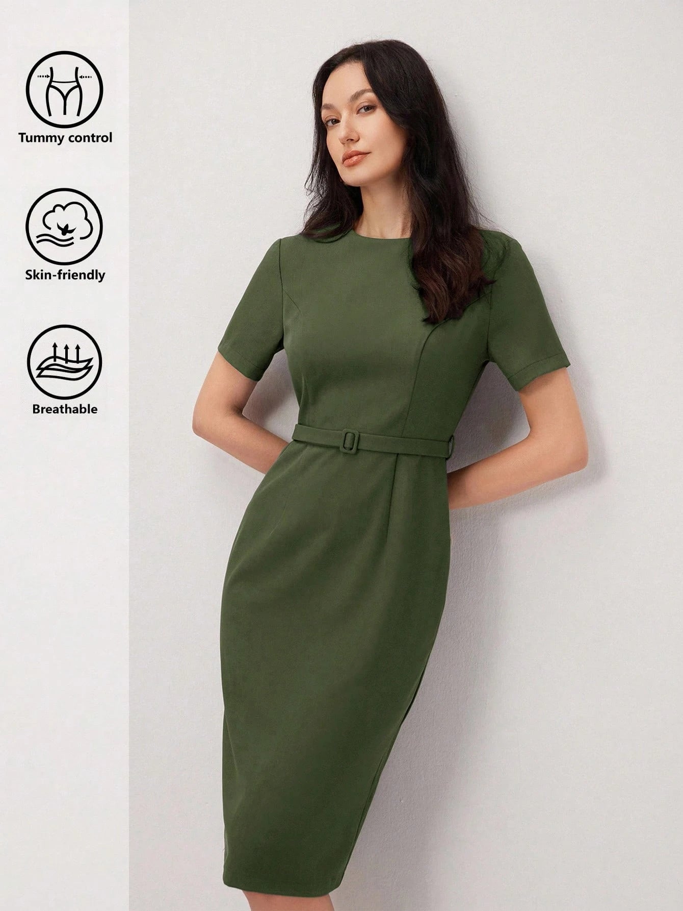 BizChic Short Sleeve Dress, Vintage French Elegant Business Formal Vacation Country Slouchy Date Daily Holiday Halloween Back To School Party Birthday Wedding Guest Church Special Occasion Slimming El
