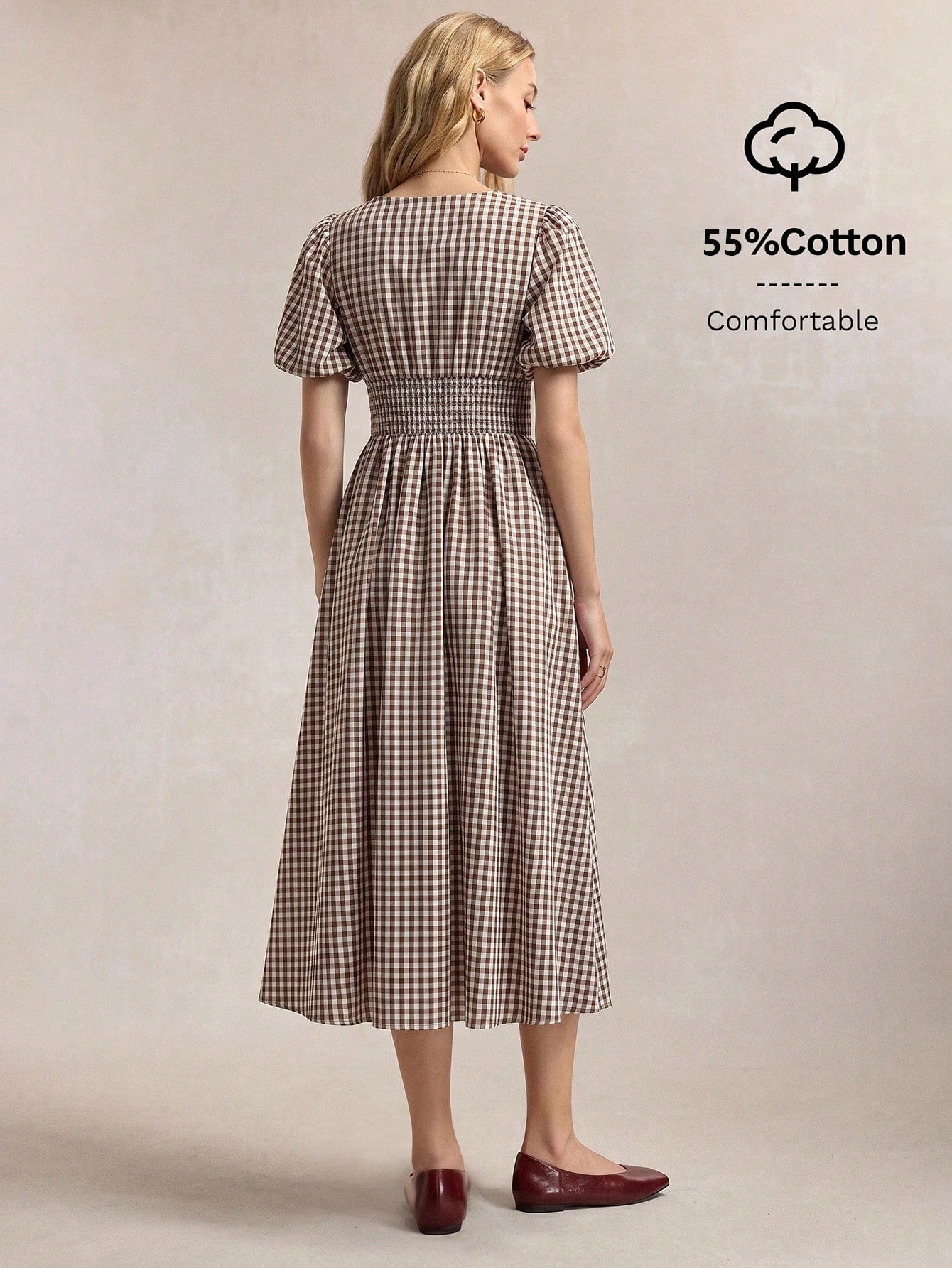 BizChic V-Neck Plaid Dress, Vintage French Elegant Business Formal Vacation Country Slouchy Luxury Dating Daily Holiday Halloween Back To School Party Birthday Wedding Guest Church Special Occasion Ve