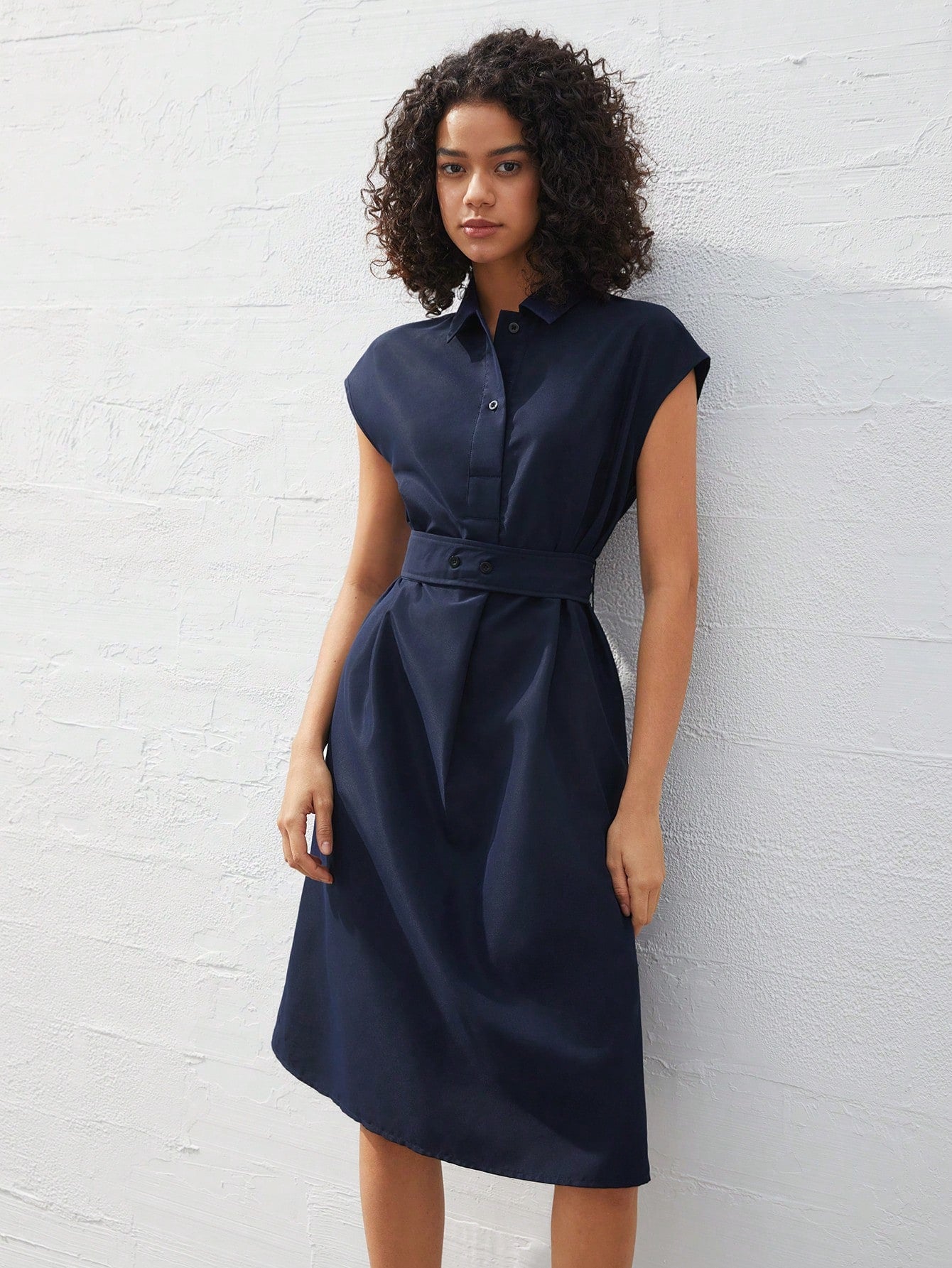 BizChic Women's Autumn Batwing Sleeve Shirt Dress, Urban Commute Business Casual Elegant Party Formal Suitable For Halloween, Christmas, Occasions