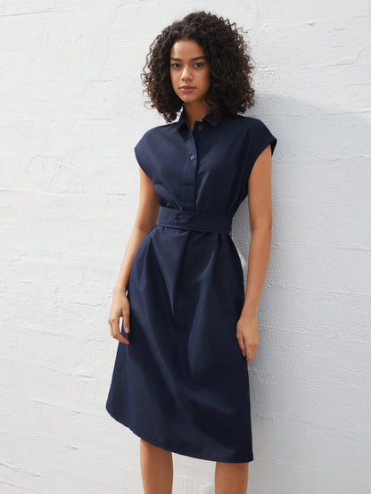 BizChic Women's Autumn Batwing Sleeve Shirt Dress, Urban Commute Business Casual Elegant Party Formal Suitable For Halloween, Christmas, Occasions