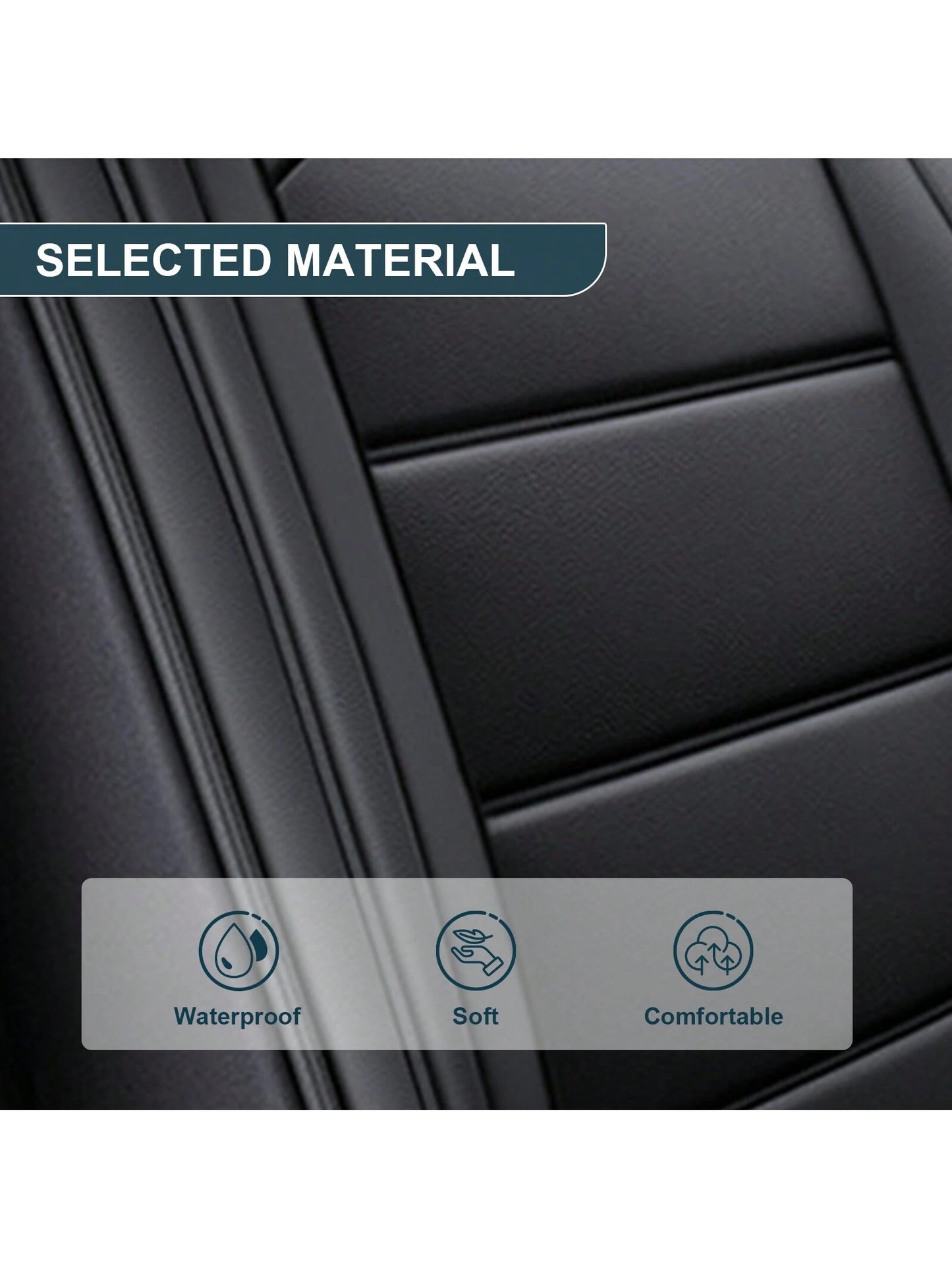 Black Car Seat Covers Full Set Waterproof Comfortable Car Seat Protectors Luxury PU Leather Car Seat Cushion Padded Front Rear Seats Covers Airbag Compatible Easy To Install Clean Universal Fit For Mo