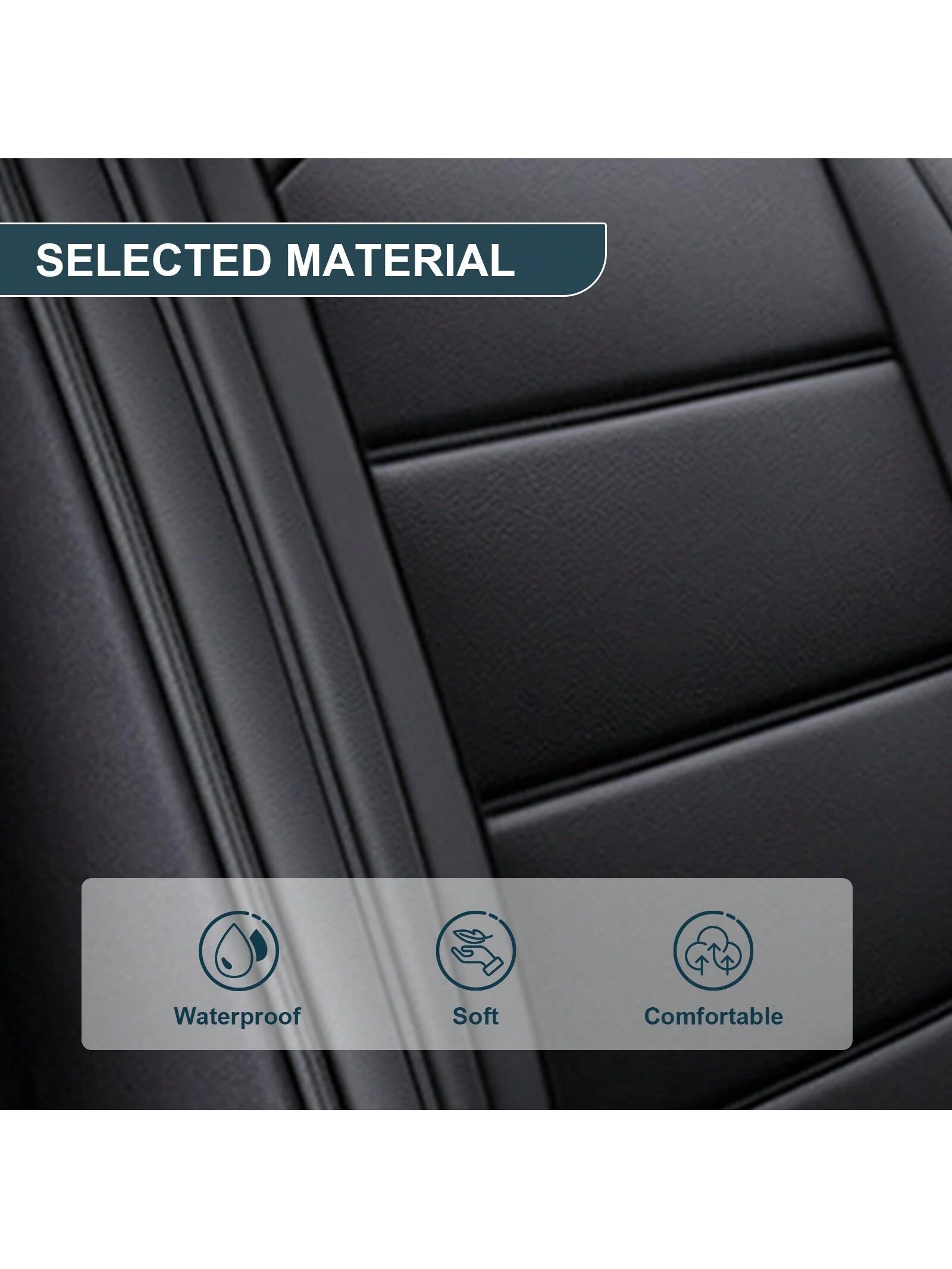 Black Car Seat Covers Full Set Waterproof Comfortable Car Seat Protectors Luxury PU Leather Car Seat Cushion Padded Front Rear Seats Covers Airbag Compatible Easy To Install Clean Universal Fit For Mo