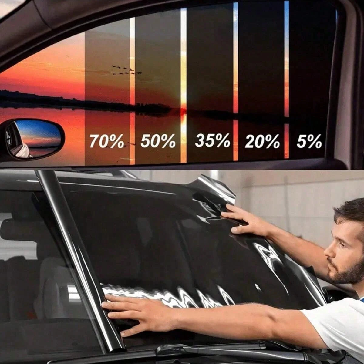 Black Car Window Film, 3m Uncut Roller Blinds, Thermal Privacy Sunshades, Scratch Resistant Vehicle Sunshades- Summer Solar UV Protection Sticker Film, Black, For Car Front And Rear Glass, Windows, S